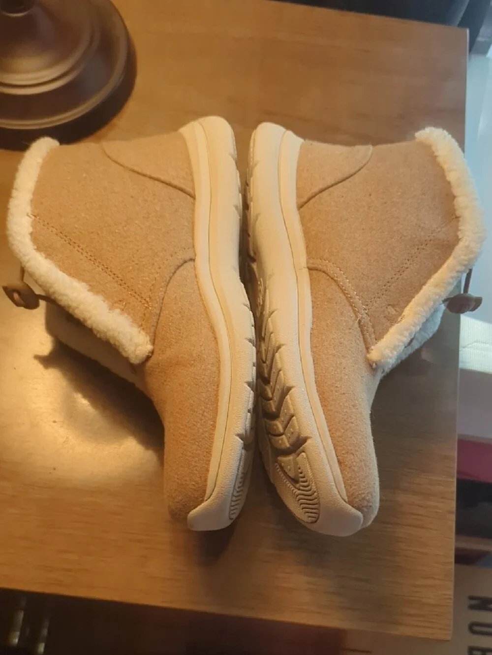 Ryka Women’s Cozy Faux-Shearling Ankle Boots in Tan